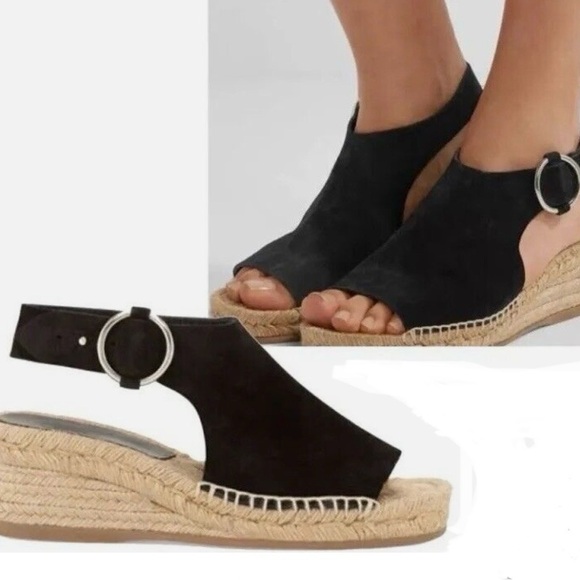 rag & bone Shoes - ⭐️RAG & BONE Calla Wedge Espadrille Black Suede Leather Platform, Sz.10/40  ✨